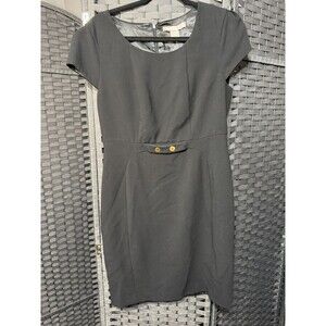 Forever 21 Black Sheath Dress L Cap Sleeve Knee Length Career Minimalist Chic